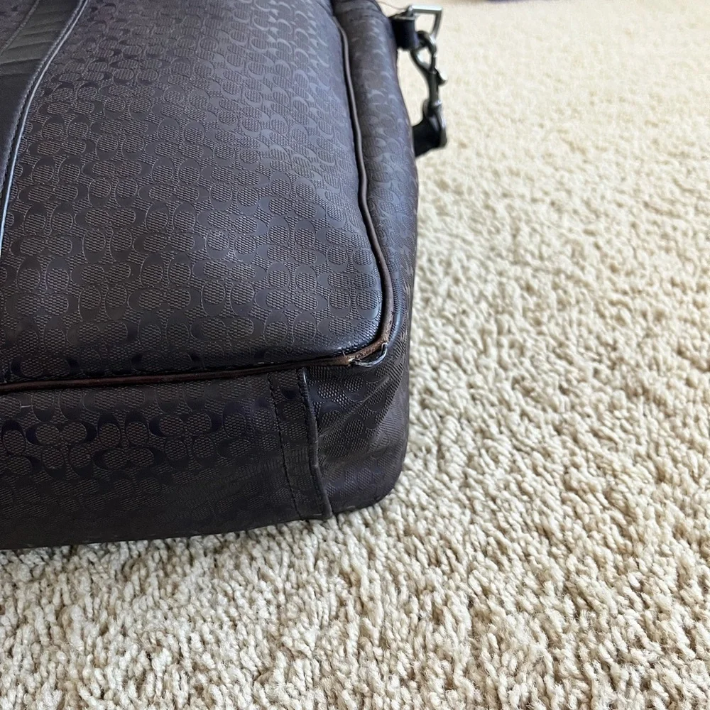 Coach Signature Print and Leather Briefcase
